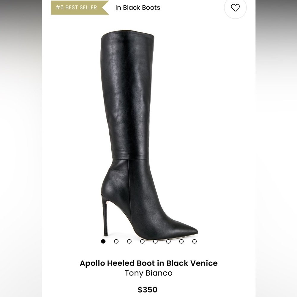 NWT Tony Bianco Apollo Black Venice Heeled Boot size 7